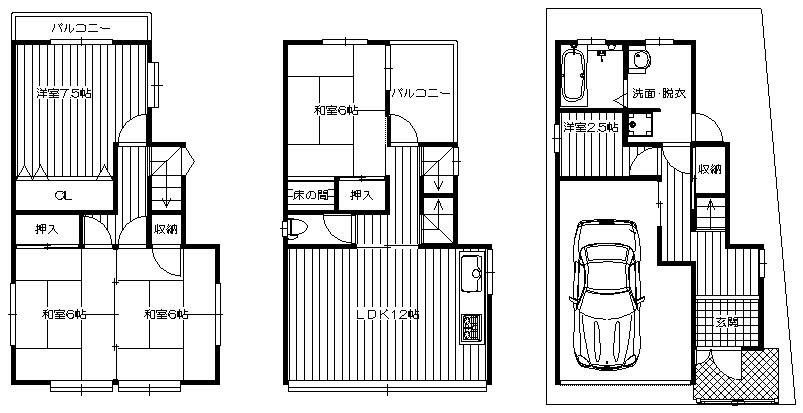 Floor plan. 12.8 million yen, 4LDK + S (storeroom), Land area 83.93 sq m , Building area 116.46 sq m