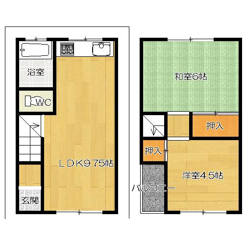 Floor plan. 4.95 million yen, 3DK, Land area 36.69 sq m , Building area 39.64 sq m