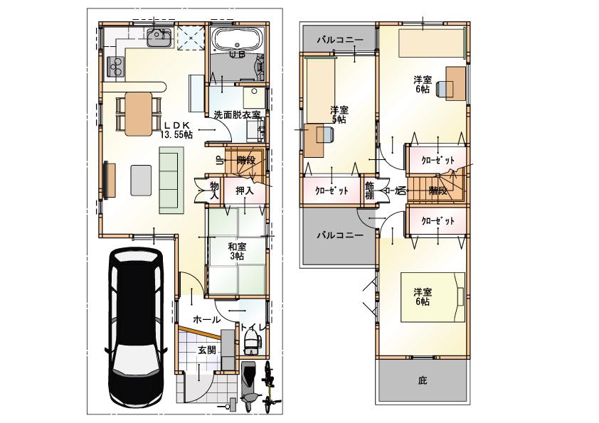 Floor plan. 22,800,000 yen, 4LDK, Land area 69.98 sq m , Building area 78.56 sq m