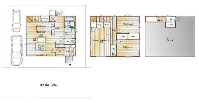 Floor plan. 24,800,000 yen, 3LDK, Land area 121.37 sq m , Building area 98.54 sq m