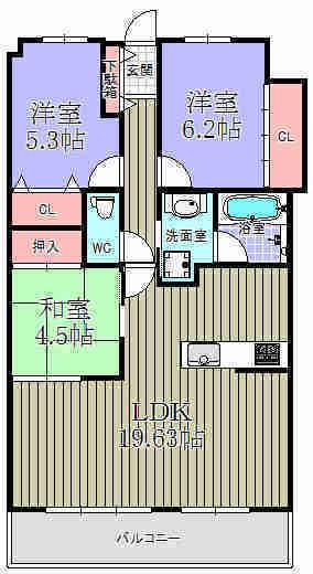 Floor plan. 3LDK, Price 23.8 million yen, Occupied area 78.17 sq m , Balcony area 12.63 sq m