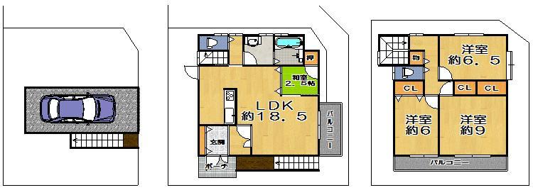 Floor plan. 25,800,000 yen, 4LDK, Land area 108.12 sq m , Building area 48.6 sq m