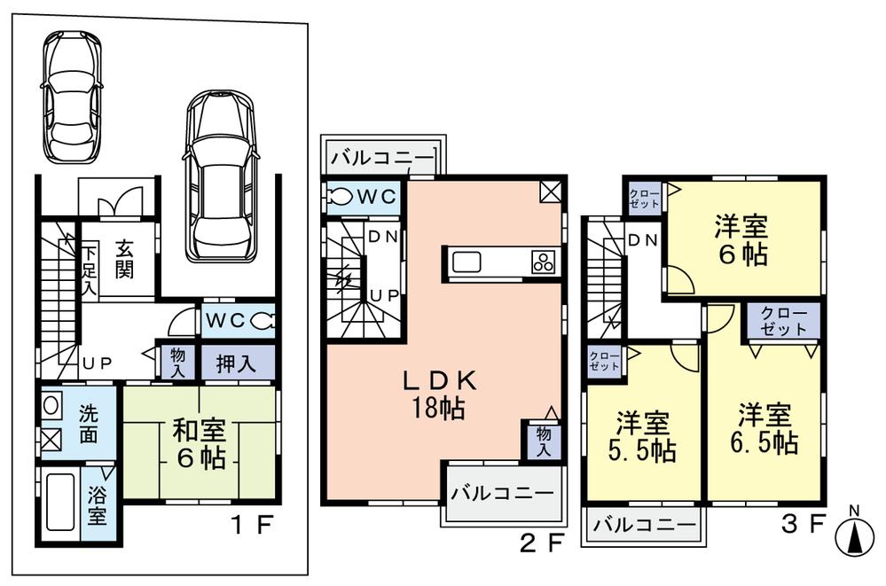 Floor plan. 35,800,000 yen, 4LDK, Land area 79.61 sq m , Building area 112.59 sq m