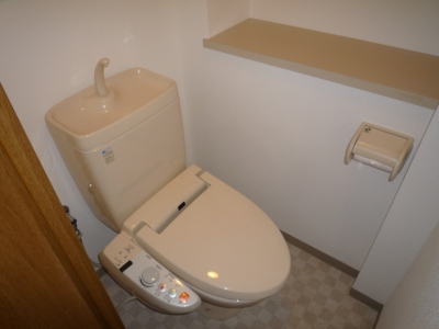 Toilet. Washlet is equipped! Restroom is also spacious! 