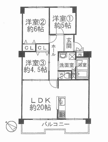 Floor plan. 3LDK, Price 15.3 million yen, Occupied area 75.07 sq m , Balcony area 10.8 sq m Floor