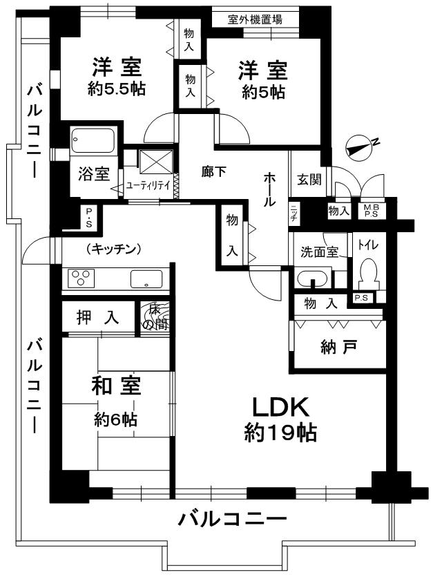 Floor plan. 3LDK + S (storeroom), Price 18,800,000 yen, Occupied area 93.84 sq m , Balcony area 25.4 sq m