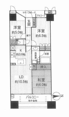 Floor plan. 3LDK, Price 25,900,000 yen, Footprint 68.5 sq m , Balcony area 11.4 sq m Floor