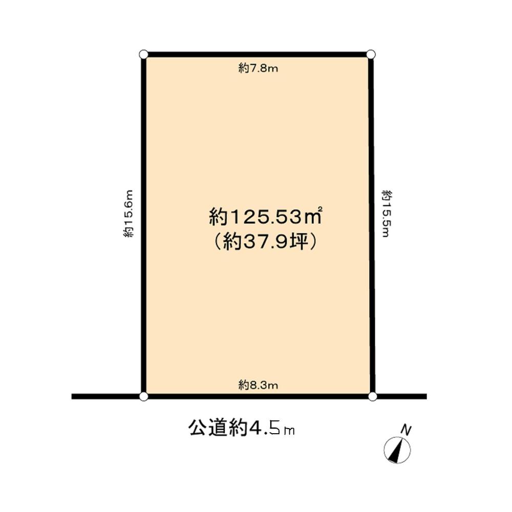 Compartment figure. Land price 29,800,000 yen, Land area 125.53 sq m