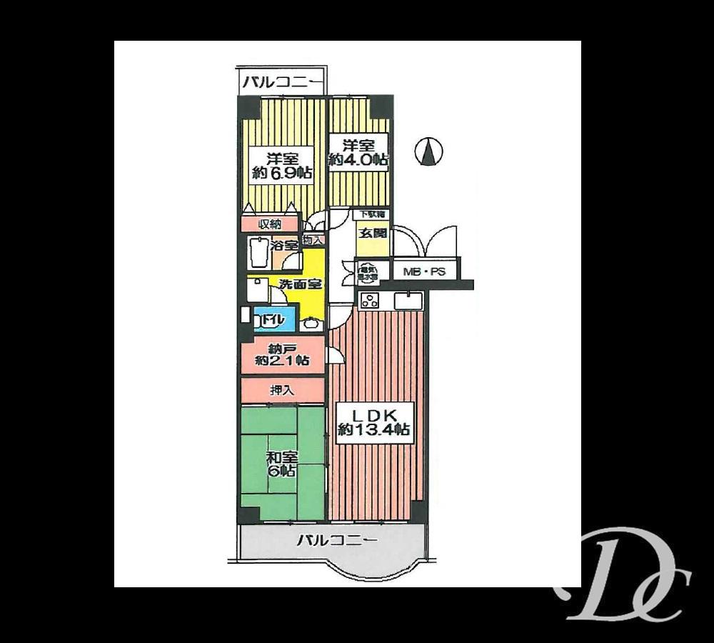Floor plan. 3LDK + S (storeroom), Price 10.3 million yen, Occupied area 70.01 sq m , Balcony area 7.85 sq m