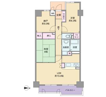 Floor plan. 2LDK + S (storeroom), Price 25,800,000 yen, Occupied area 70.87 sq m , Balcony area 8.44 sq m