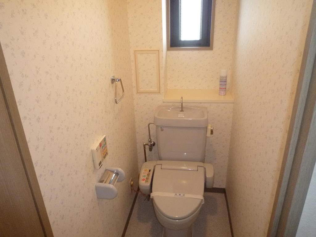 Toilet. Bright and beautiful there is also a window to the restroom. Washlet is equipped!