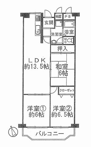 Floor plan. 3LDK, Price 16.8 million yen, Occupied area 71.25 sq m , Balcony area 8.85 sq m Floor