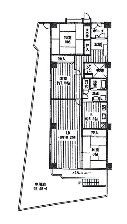 Floor plan. 3LDK, Price 23.6 million yen, Footprint 108.09 sq m , Balcony area 8.11 sq m