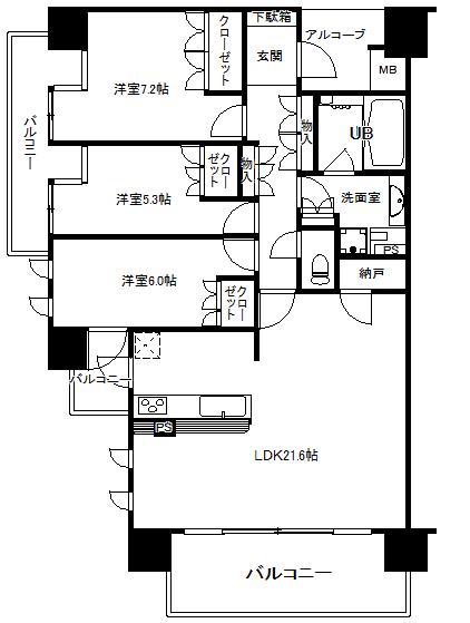 Floor plan. 3LDK + S (storeroom), Price 36,900,000 yen, Occupied area 89.16 sq m , Balcony area 13.14 sq m