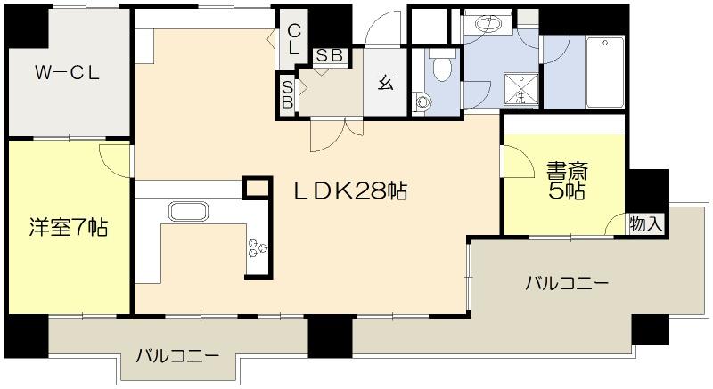 Floor plan. 1LDK + S (storeroom), Price 34,800,000 yen, Footprint 96 sq m , Balcony area 30 sq m