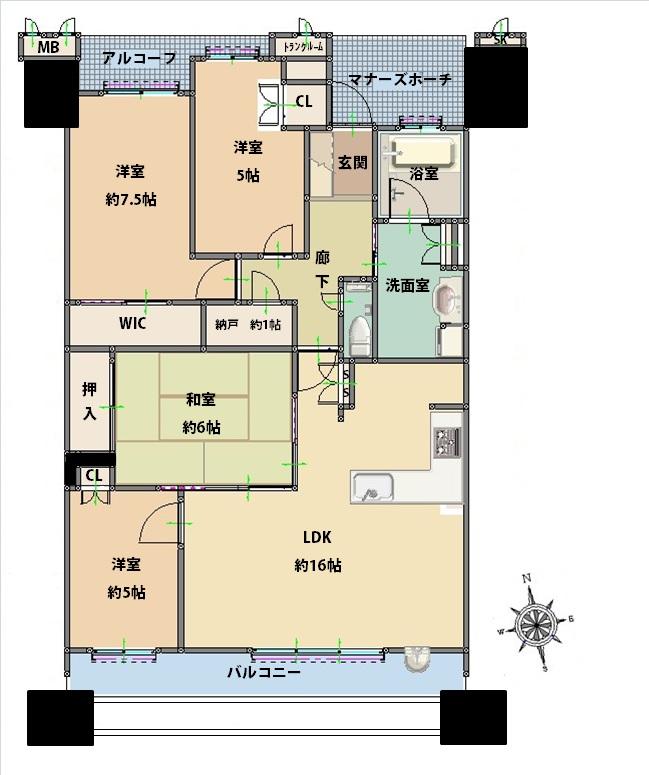 Floor plan. 3LDK, Price 36,300,000 yen, Occupied area 90.88 sq m , If the balcony area 15.01 sq m drawings and the present situation is different, we will consider it as present condition priority.