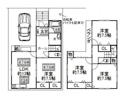 Floor plan. 28.8 million yen, 4LDK, Land area 100.06 sq m , Building area 106.11 sq m