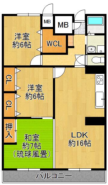 Floor plan. 3LDK, Price 11.9 million yen, Footprint 78.1 sq m , Balcony area 9.23 sq m