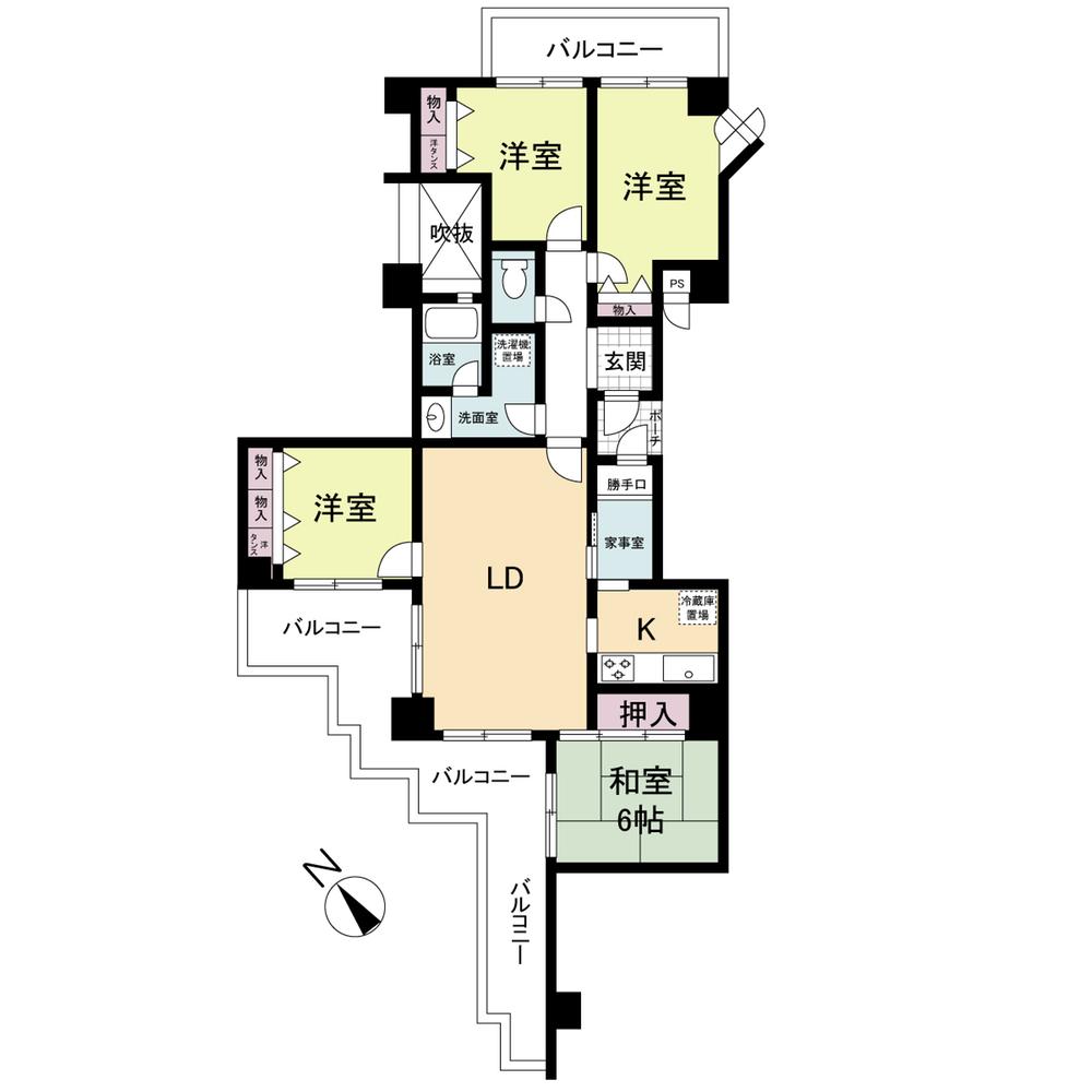 Floor plan. 4LDK, Price 19,800,000 yen, Occupied area 94.52 sq m , Balcony area 22.12 sq m 4LDK ☆ 94.52 sq m  ☆