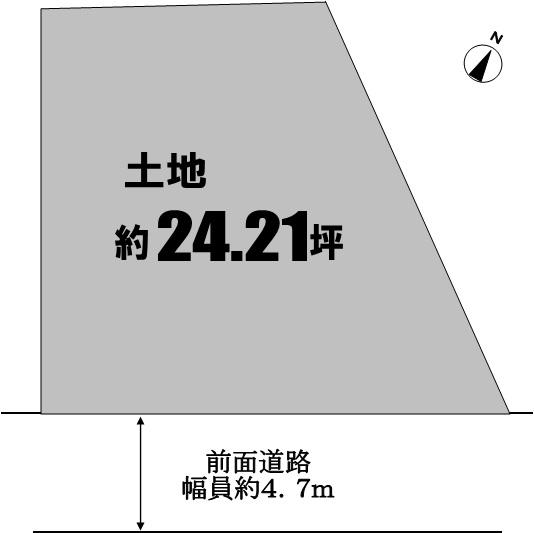 Compartment figure. Land price 21,540,000 yen, Land area 80.03 sq m very wide south between a population of about 10m For the north and south open space, Ventilation is good per yang. 