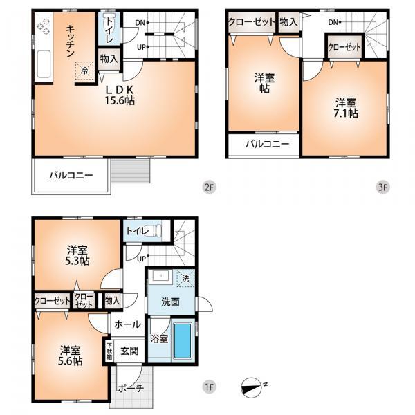 Floor plan. 39,800,000 yen, 4LDK, Land area 79.51 sq m , Building area 98.12 sq m