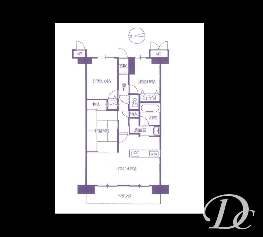 Floor plan. 3LDK, Price 17.7 million yen, Occupied area 67.53 sq m , Balcony area 10.8 sq m
