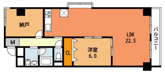 Floor plan. 1LDK + S (storeroom), Price 18,800,000 yen, Footprint 68.5 sq m , Balcony area 6.36 sq m