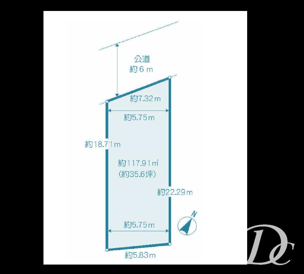 Compartment figure. Land price 29,800,000 yen, Land area 117.91 sq m