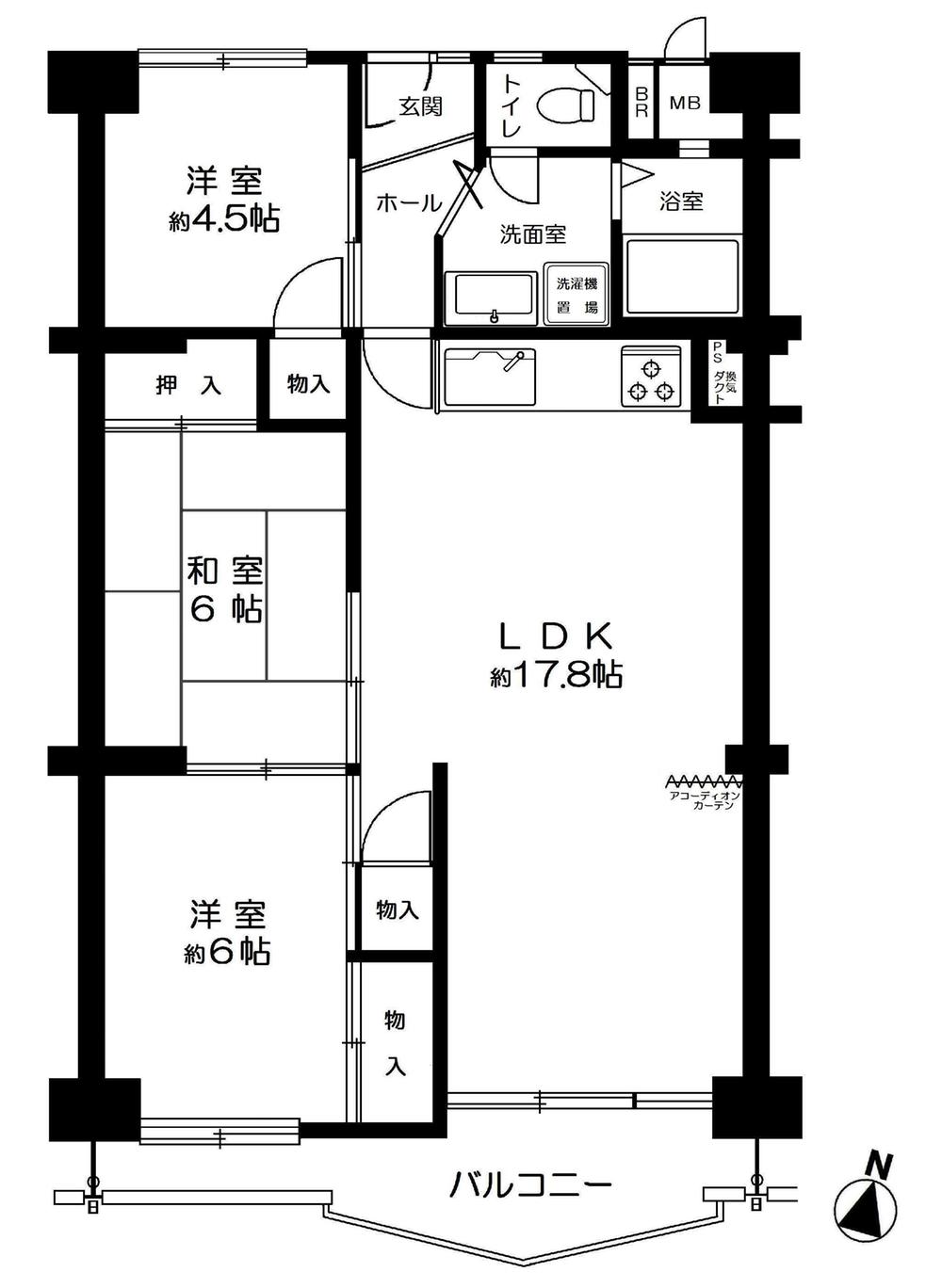 Floor plan. 3LDK, Price 19.9 million yen, Occupied area 71.27 sq m , Balcony area 6.97 sq m