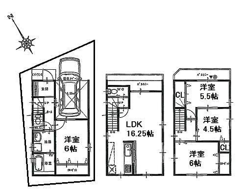 Floor plan. 32,200,000 yen, 4LDK, Land area 58.33 sq m , Building area 91.52 sq m