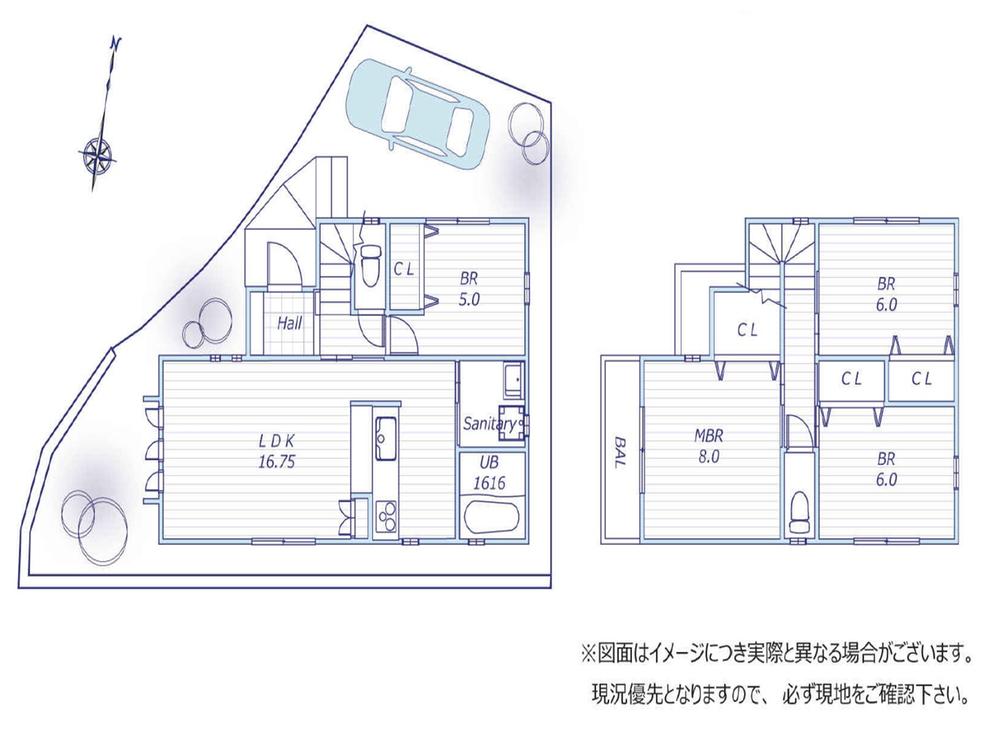 Floor plan. 44,800,000 yen, 4LDK, Land area 105 sq m , Also excellent storage with a building area of 95.98 sq m WIC! !