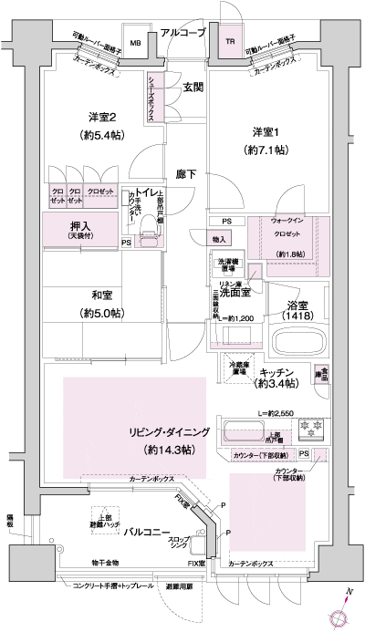 Floor: 3LDK, occupied area: 79.58 sq m, Price: 40.2 million yen