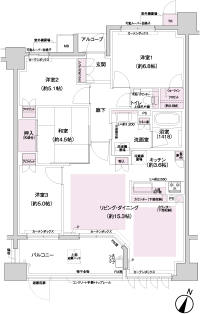 Floor: 4LDK, occupied area: 86.36 sq m, Price: 43.8 million yen