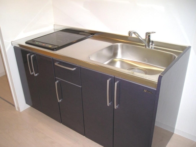 Kitchen. This is a system kitchen of a two-necked IH! Oversized sink it is happy