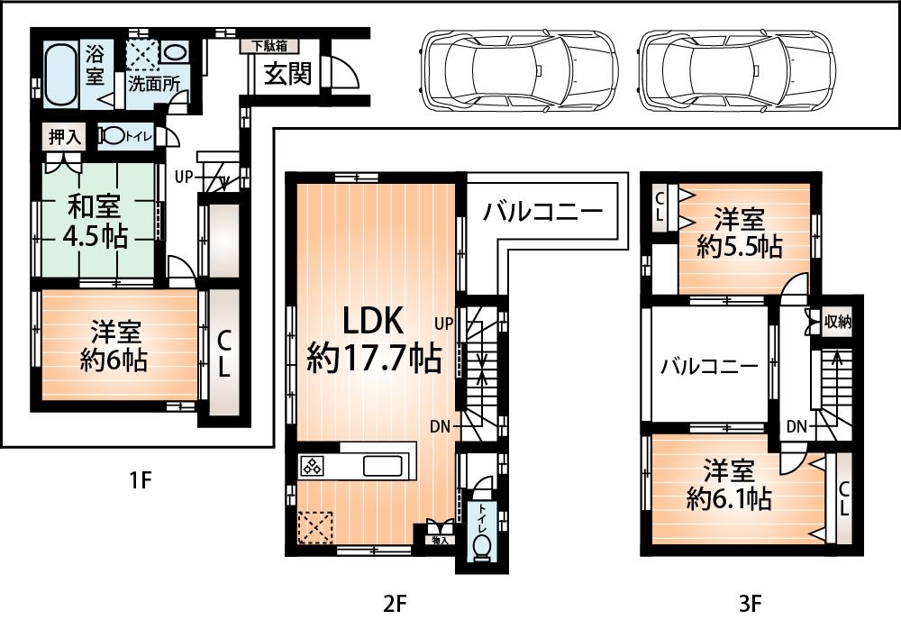 Floor plan. 39,800,000 yen, 4LDK, Land area 93.47 sq m , Building area 100.44 sq m