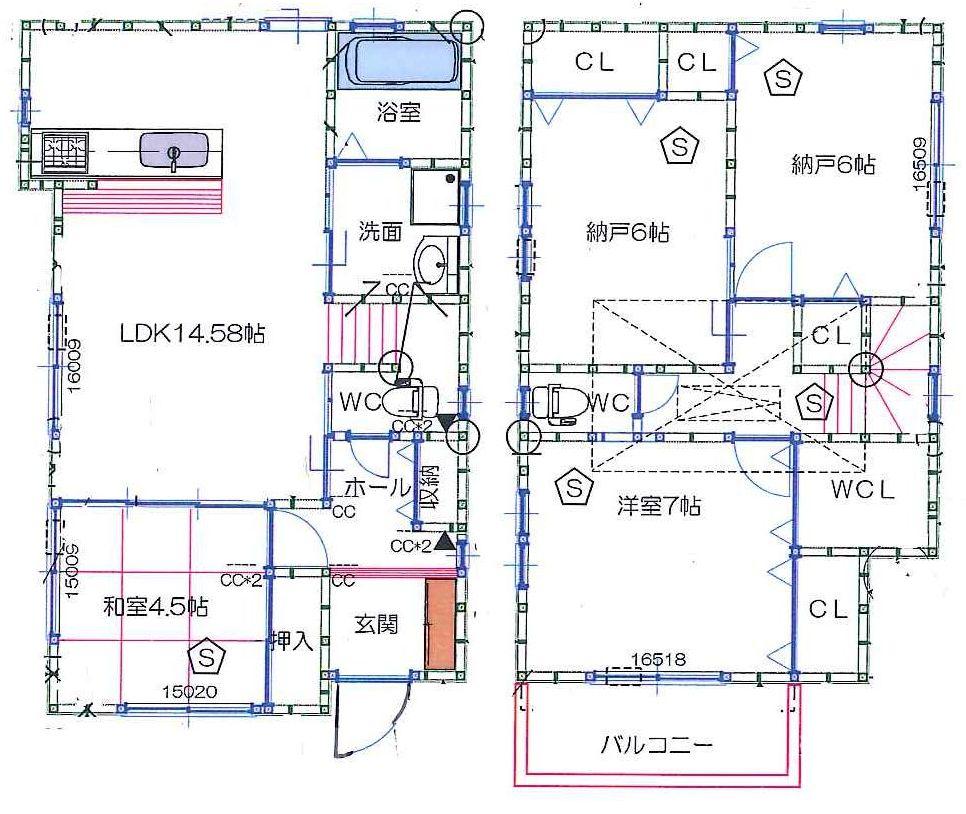 Floor plan. 39,500,000 yen, 4LDK, Land area 93.86 sq m , Building area 93.41 sq m