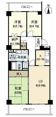 Floor plan. 3LDK, Price 15.3 million yen, Occupied area 70.93 sq m , Balcony area 14.2 sq m