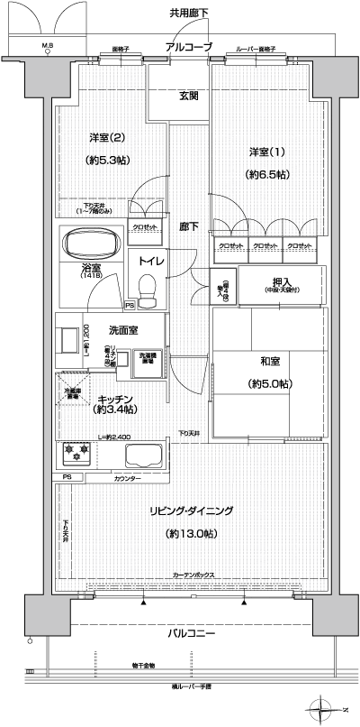 Floor: 3LDK, occupied area: 74.02 sq m, Price: 26.2 million yen