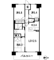 Floor: 3LDK, occupied area: 74.02 sq m, price: 25 million yen