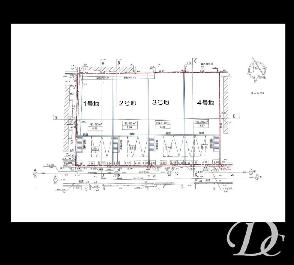 Compartment figure. Land price 48,500,000 yen, Land area 187.64 sq m all 4 compartment