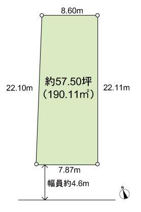 Compartment figure. Land price 50,400,000 yen, Land area 190.11 sq m