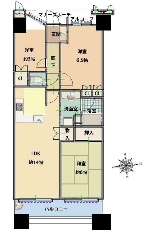 Floor plan. 3LDK, Price 25,900,000 yen, Footprint 68.5 sq m , If the balcony area 15.01 sq m drawings and the present situation is different, we will consider it as present condition priority.