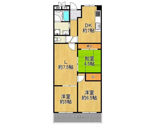 Floor plan. 3LDK, Price 11.8 million yen, Footprint 66 sq m , Balcony area 6.28 sq m   [Renovation completed] Certainly once please preview