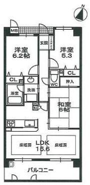 Floor plan. 3LDK, Price 17.8 million yen, Occupied area 70.27 sq m , Balcony area 11.52 sq m