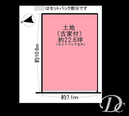 Compartment figure. Land price 15.5 million yen, Land area 75.01 sq m