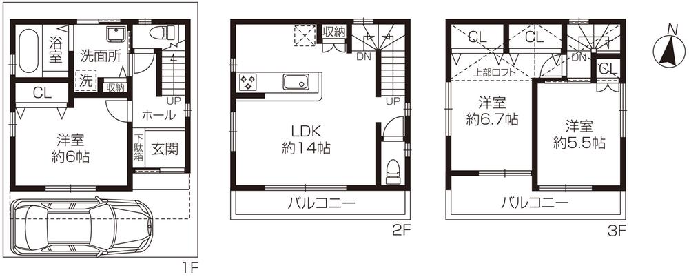 Floor plan. 27,800,000 yen, 3LDK, Land area 45.9 sq m , Building area 79.92 sq m
