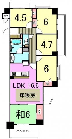 Floor plan. 5LDK, Price 26,800,000 yen, Occupied area 88.65 sq m , Balcony area 16.73 sq m spacious! 5LDK!