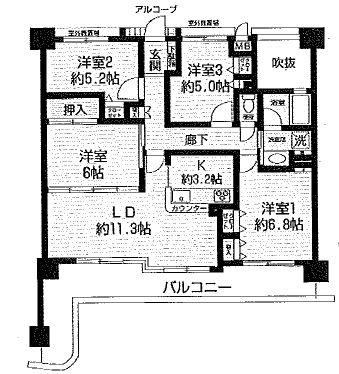 Floor plan. 4LDK, Price 28.8 million yen, Occupied area 81.15 sq m , Balcony area 16.85 sq m