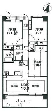 Floor plan. 3LDK, Price 17.8 million yen, Occupied area 70.27 sq m , Balcony area 11.52 sq m ◆ Floor heating is equipped with two places to LDK