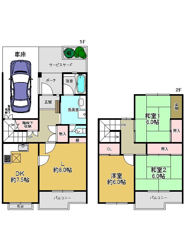 Floor plan. 31,800,000 yen, 3LDK, Land area 1,424.25 sq m , Building area 106.39 sq m
